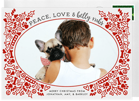 'Love & Belly Rubs' Holiday Greetings Card