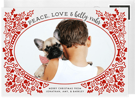 'Love & Belly Rubs' Christmas Greetings Card