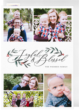 'Joyful & Blessed' Christmas Greetings Card