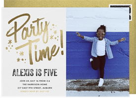 'Bold Party Time' Kids Birthday Invitation