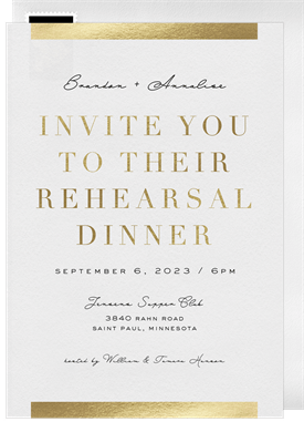 'Statement' Rehearsal Dinner Invitation