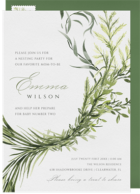 'Elegant Foliage' Nesting Party Invitation