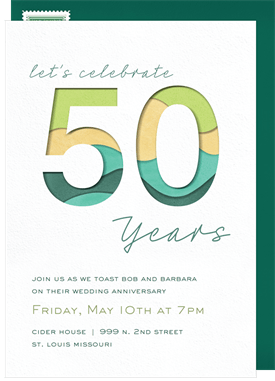 'Layered 50' Anniversary Party Invitation