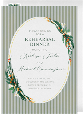 'Rustic Oval' Rehearsal Dinner Invitation