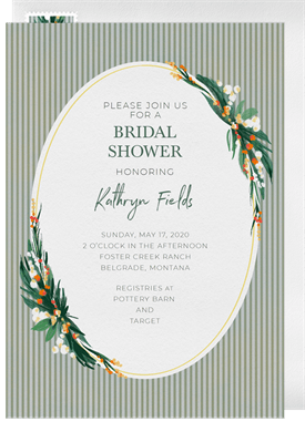 'Rustic Oval' Bridal Shower Invitation