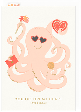 'Octopi My Heart' Valentine's Day Card