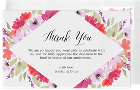 'Painted Blooms' Anniversary Party Thank You Note