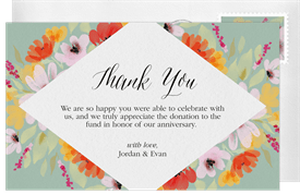 'Painted Blooms' Anniversary Party Thank You Note