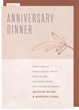 'Gilded Branch' Anniversary Party Invitation