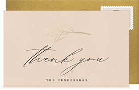 'Gilded Leaf' Anniversary Party Thank You Note