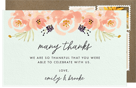 'Peach Peonies' Rehearsal Dinner Thank You Note