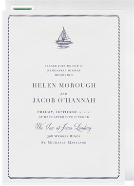 'Sailing into Marriage' Rehearsal Dinner Invitation