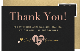 'Sweetheart Quinceañera' Quinceañera Thank You Note