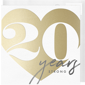 '20 Milestone Heart' Anniversary Party Invitation