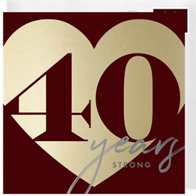 '40 Milestone Heart' Anniversary Party Invitation
