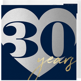 '30 Milestone Heart' Anniversary Party Invitation