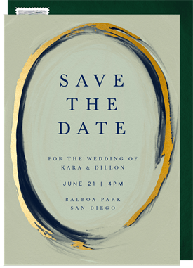'Gilded Oval' Wedding Save the Date