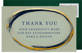 'Gilded Oval' Wedding Thank You Note