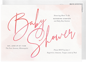 'Watercolor Baby Shower' Baby Shower Invitation
