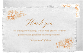 'Natural Love' Wedding Thank You Note