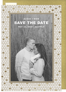 'Triangle Pattern' Wedding Save the Date