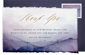 'Watercolor Waves' Wedding Thank You Note