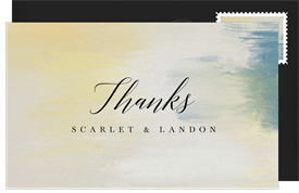 'Linear' Wedding Thank You Note