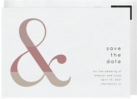 'Tri-color Ampersand' Wedding Save the Date