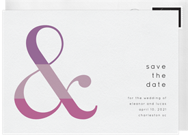 'Tri-color Ampersand' Wedding Save the Date