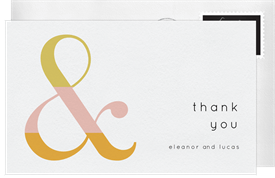 'Tri-color Ampersand' Wedding Thank You Note