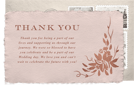 'Rose Gold Dreams' Wedding Thank You Note