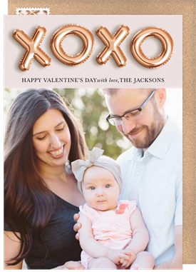 'XOXO Balloons' Valentine's Day Card