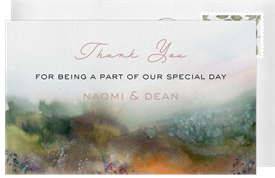 'Lilac Fields' Wedding Thank You Note