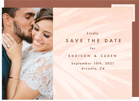 'Boho Palm Leaves' Wedding Save the Date