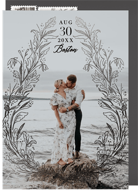 'Lush Laurels' Wedding Save the Date
