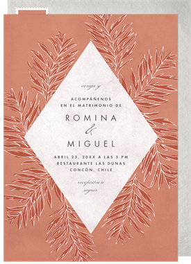 'Wispy Palm Leaves' Wedding Invitation