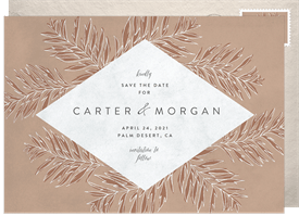 'Wispy Palm Leaves' Wedding Save the Date