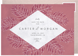 'Wispy Palm Leaves' Wedding Save the Date
