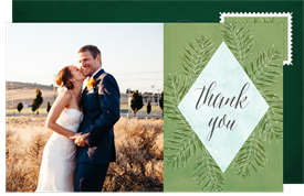 'Wispy Palm Leaves' Wedding Thank You Note