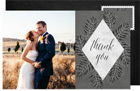 'Wispy Palm Leaves' Wedding Thank You Note