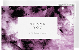 'Cloudy Watercolor' Bar Mitzvah Thank You Note
