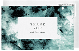 'Cloudy Watercolor' Bat Mitzvah Thank You Note