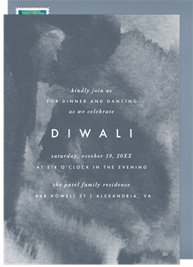 'Boho Wash' Diwali Invitation