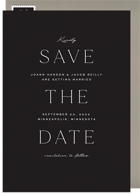 'Bold Typography' Wedding Save the Date