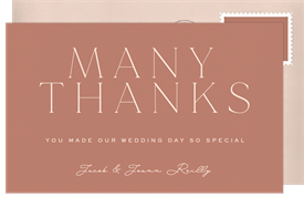 'Bold Typography' Wedding Thank You Note