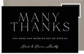 'Bold Typography' Wedding Thank You Note