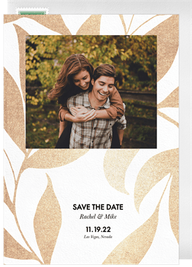 'Champagne Leaves' Wedding Save the Date