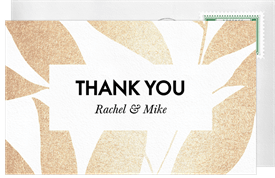 'Champagne Leaves' Wedding Thank You Note