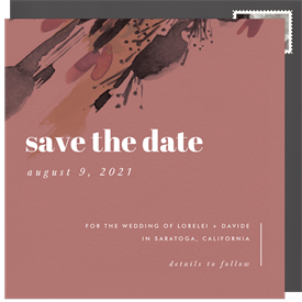 'Watercolor Elements' Wedding Save the Date