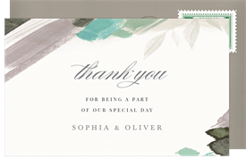 'Hand Painted Frame' Wedding Thank You Note